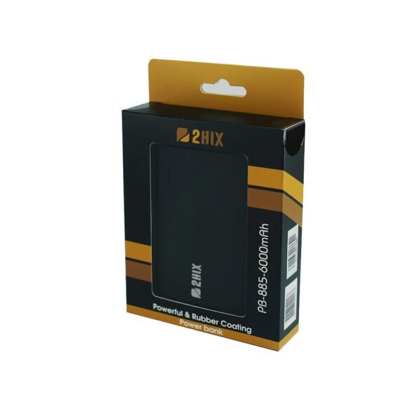 Powerbank 2Hix Pb-885 6000Mah 2*Usb Preto C/Led