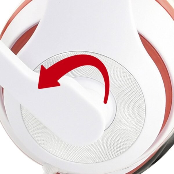 Auscultadores Gembird Stereo MHS-03 3.5MM Branco/Preto c/ Anel Vermelho - Image 4